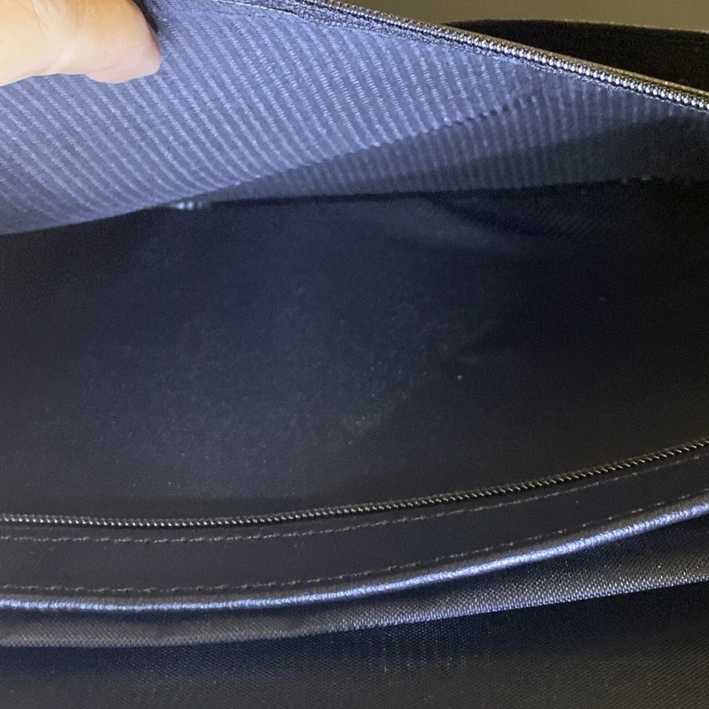 Cossini Black Superior Vegan Leather Business Portfolio with Zipper –